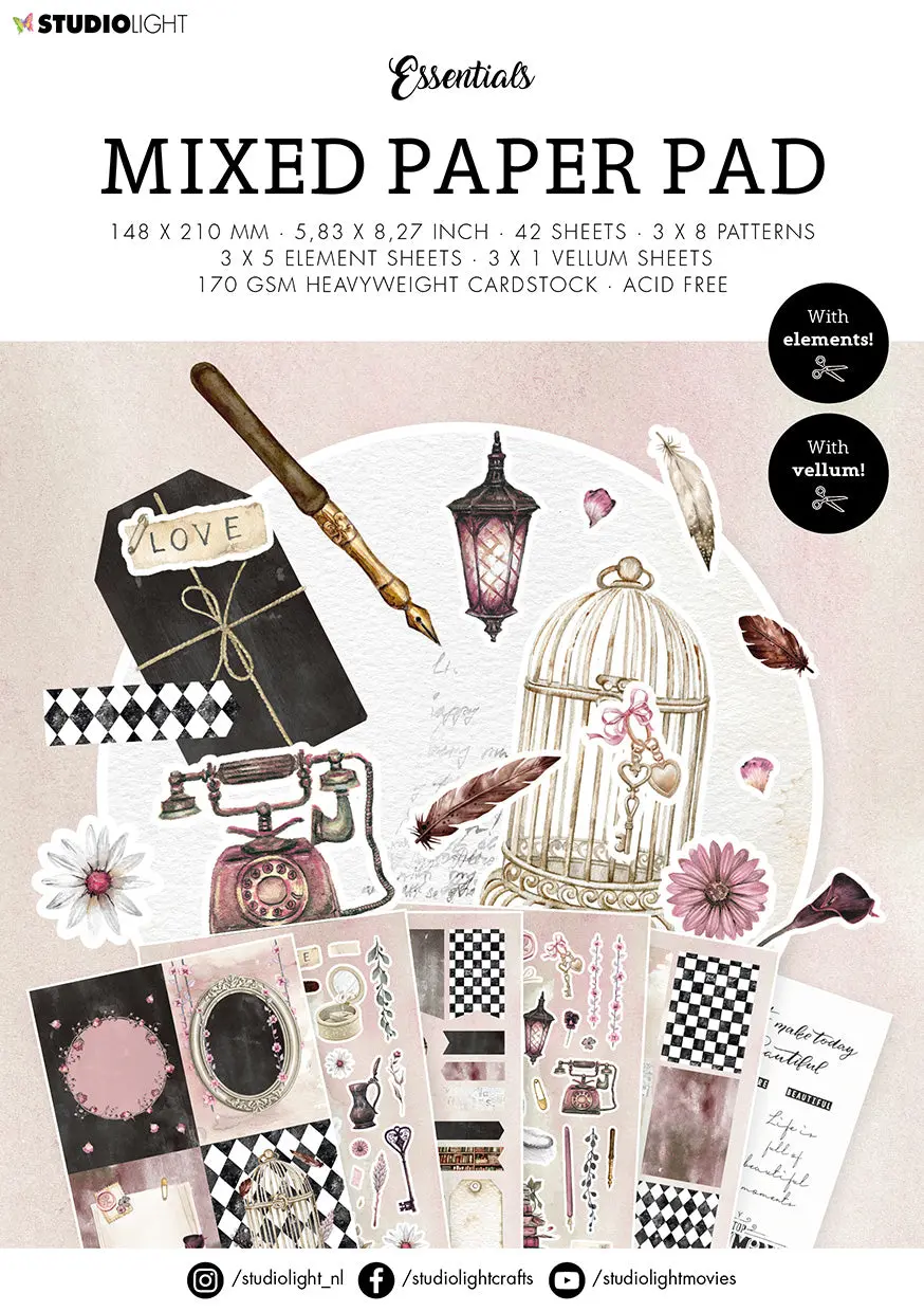Sl Mixed Paper Pad Pattern Paper Essentials 148X210x9mm 42 Sh Nr.17 1