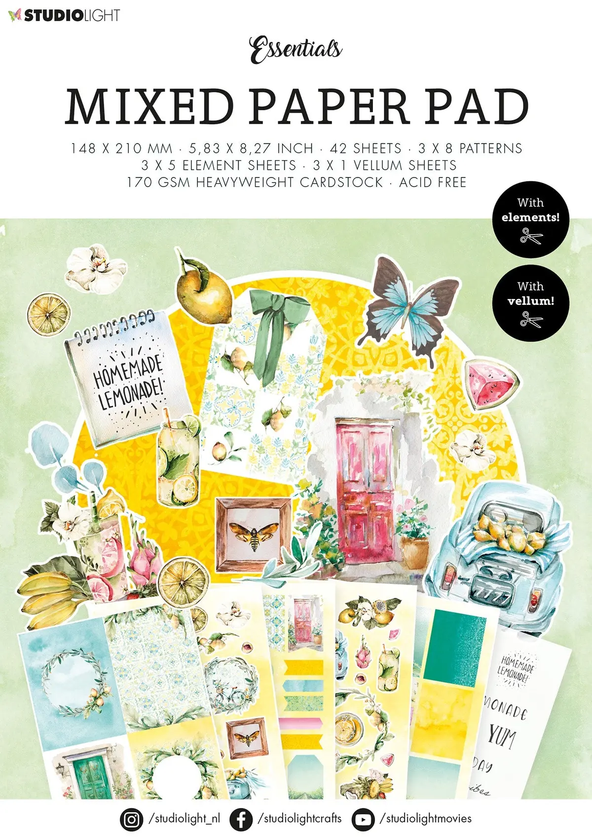Sl Mixed Paper Pad Fresh Citrus Essentials 148X210x9mm 42 Sh Nr.21 1