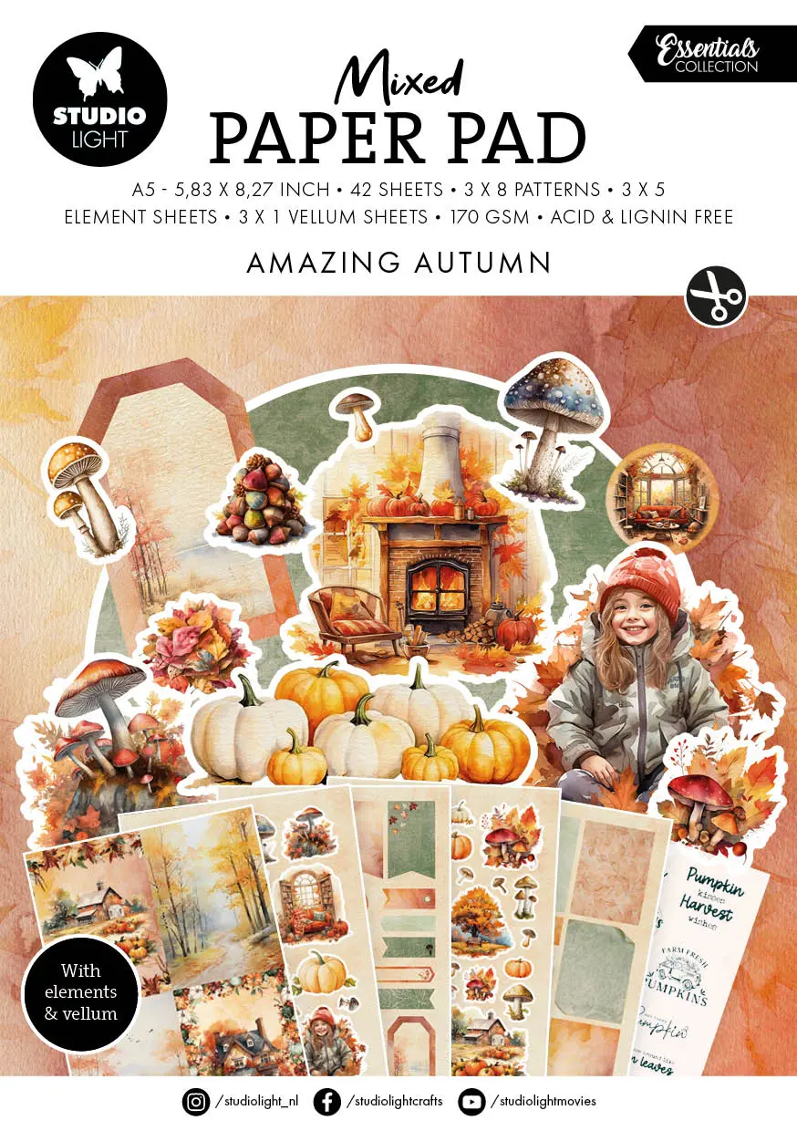 Sl Mixed Paper Pad Amazing Autumn Essentials 42 Sh 1
