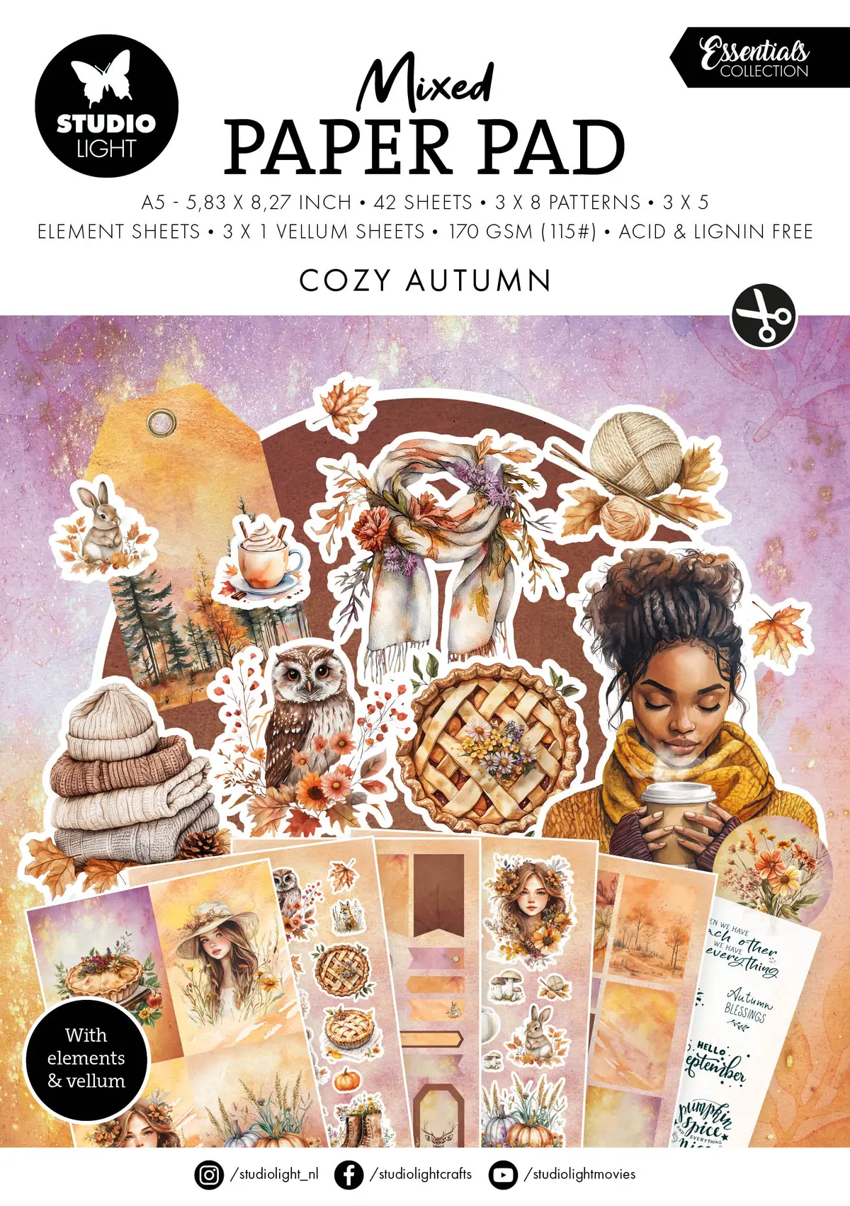 Sl Mixed Paper Pad Autumn Essentials 42 Sheets 1