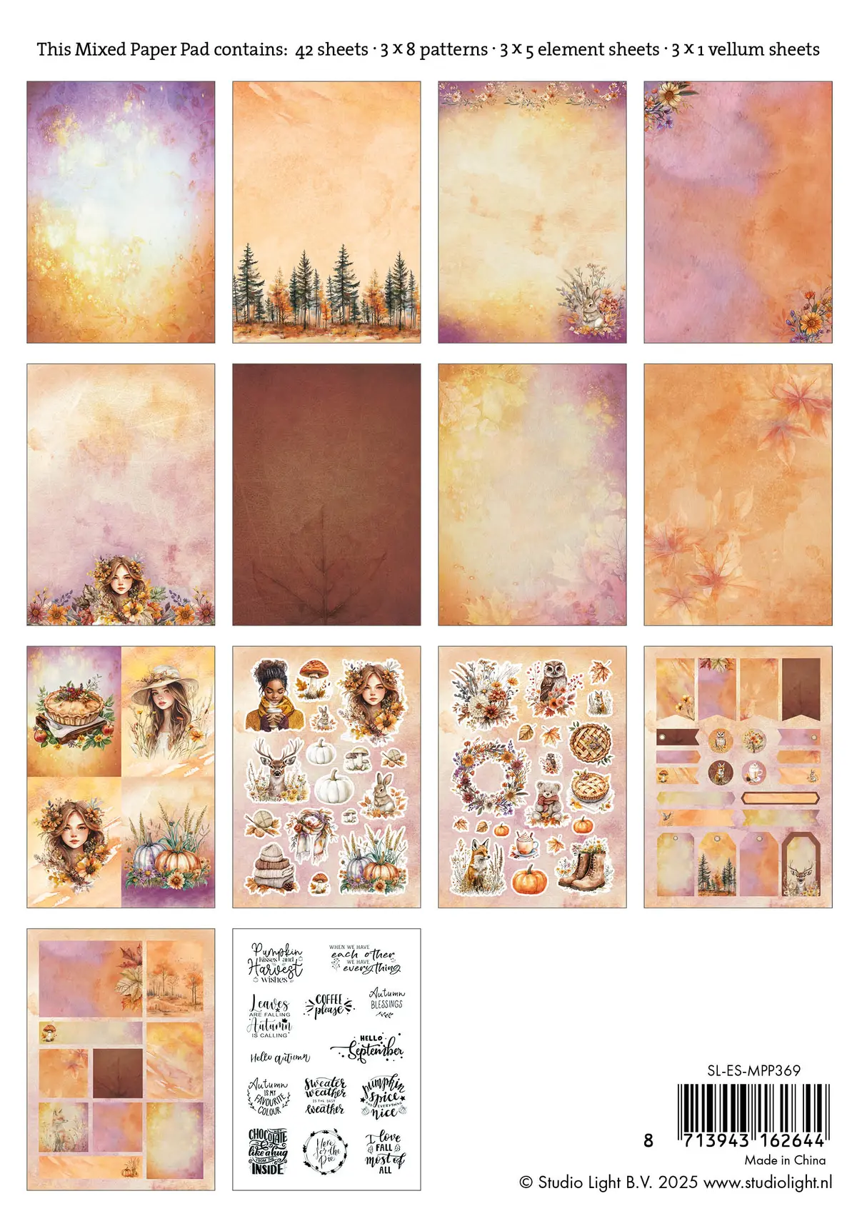 Sl Mixed Paper Pad Autumn Essentials 42 Sheets 2