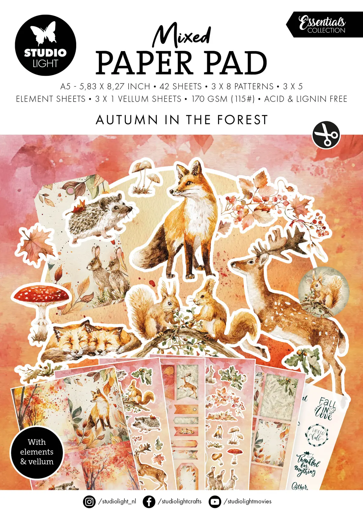 Sl Mixed Paper Pad Autumn Essentials 42 Sheets 1