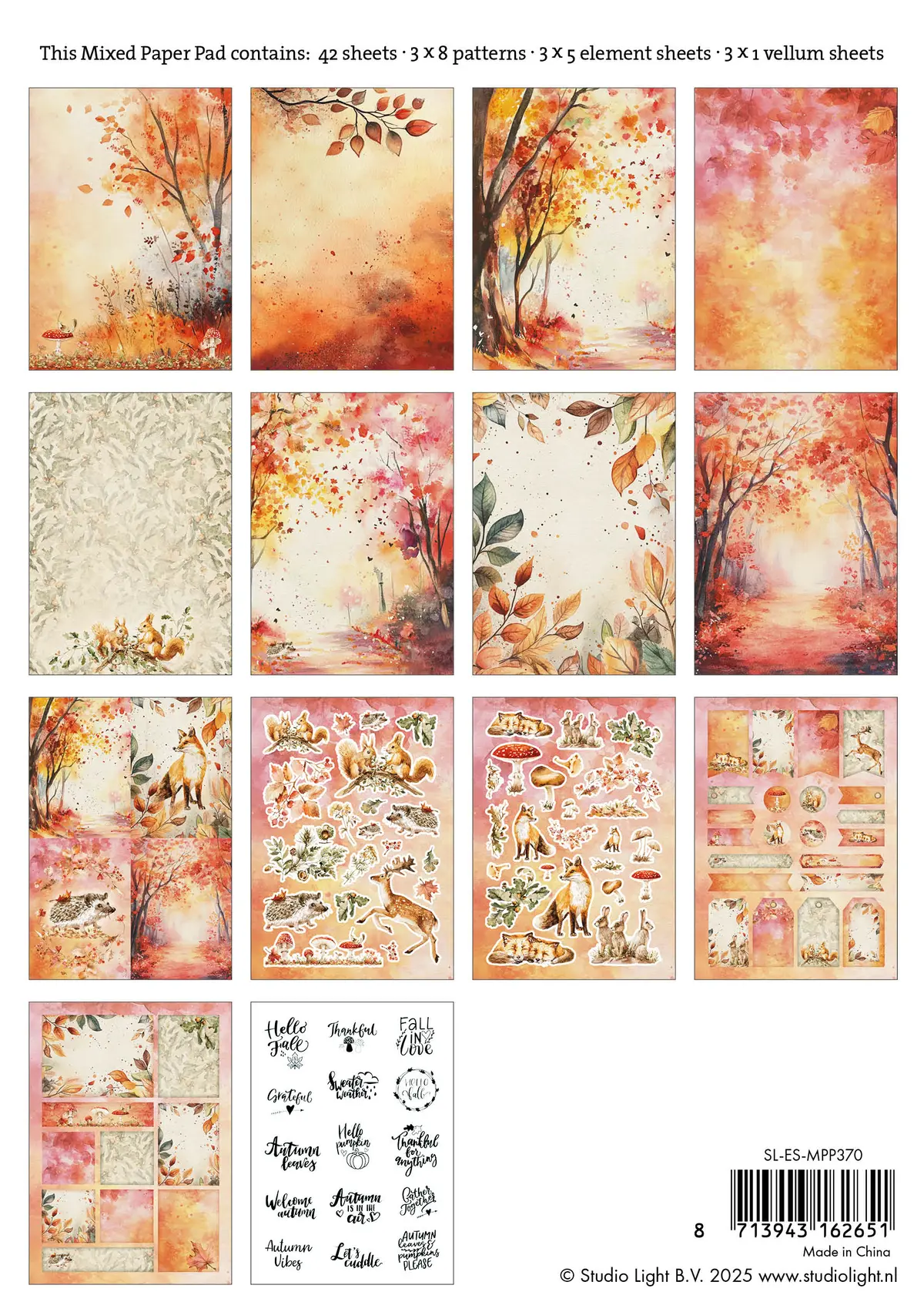 Sl Mixed Paper Pad Autumn Essentials 42 Sheets 2