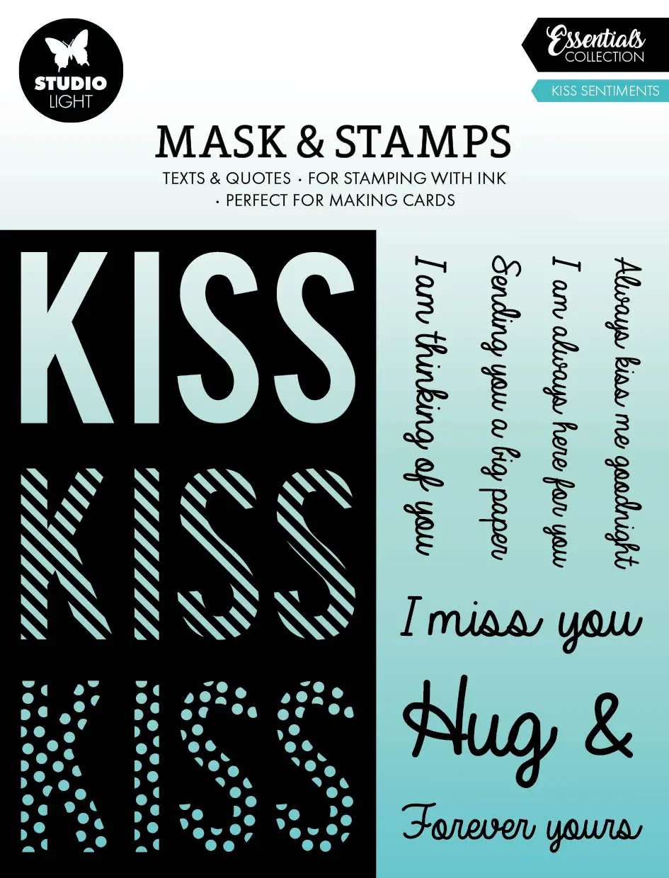 Sl Masks & Stamps Kiss Sentiments Essentials 160X155x3mm 8 Pc Nr.06 1