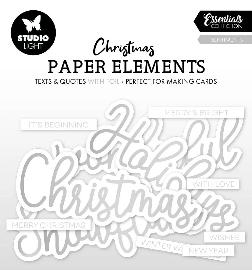Sl Paper Elements Silver Sentiments Essentials 40 Pc 1