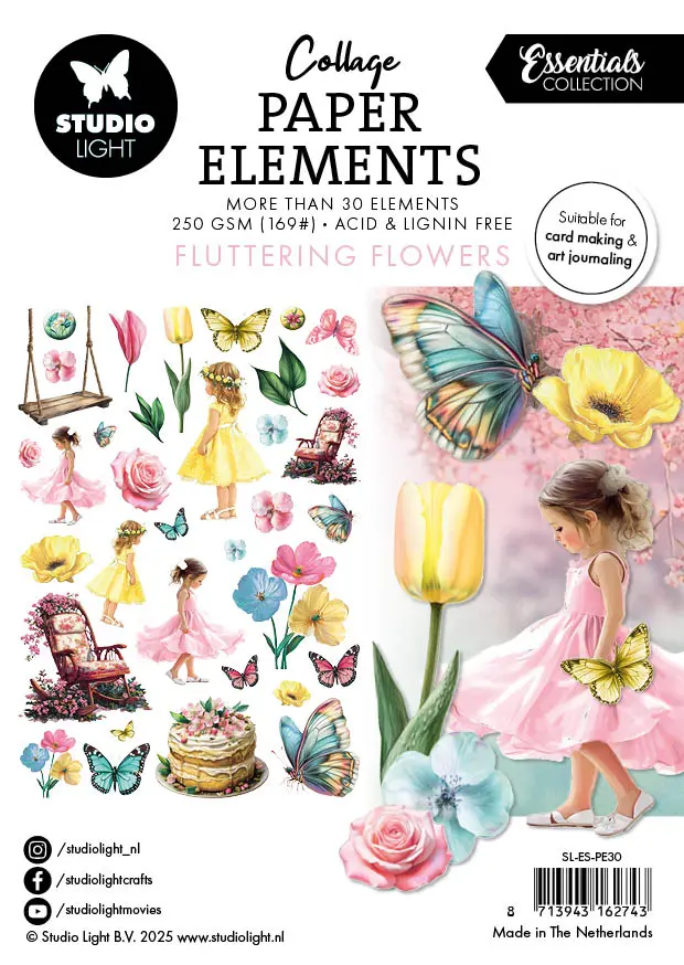 Sl Paper Elements Fluttering Flowers Essentials 35 Pieces 1