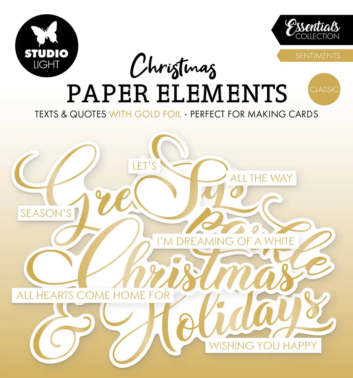 Sl Paper Elements Gold Sentiments Classic Essentials 40 Pieces 1