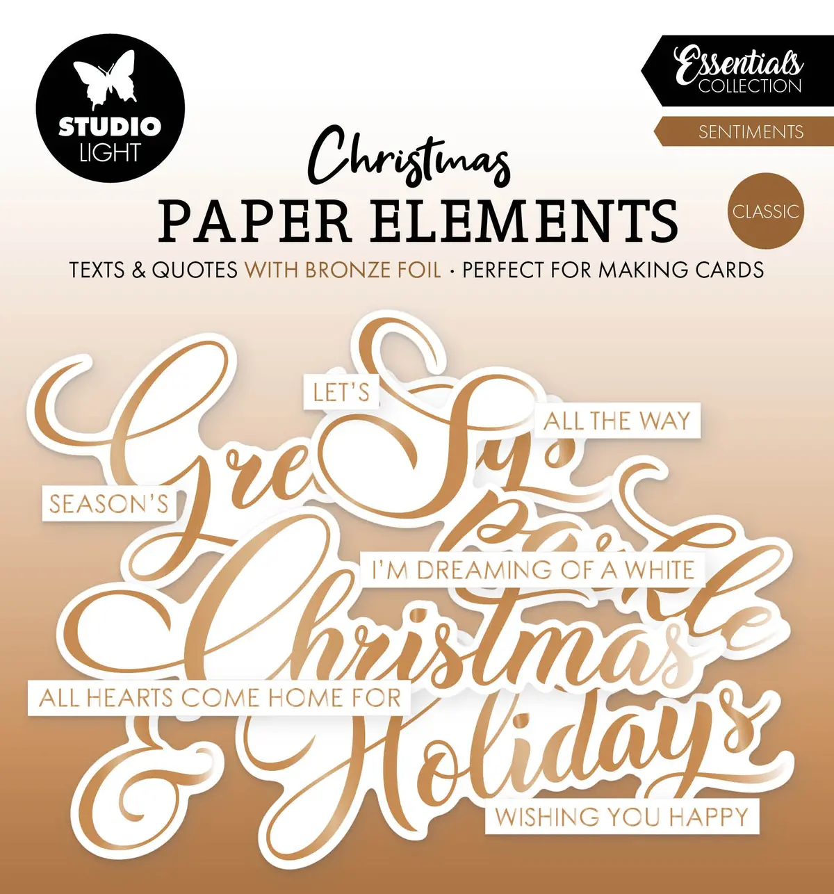 Sl Paper Elements Bronze Sentiments Classic Essentials 40 Pieces 1