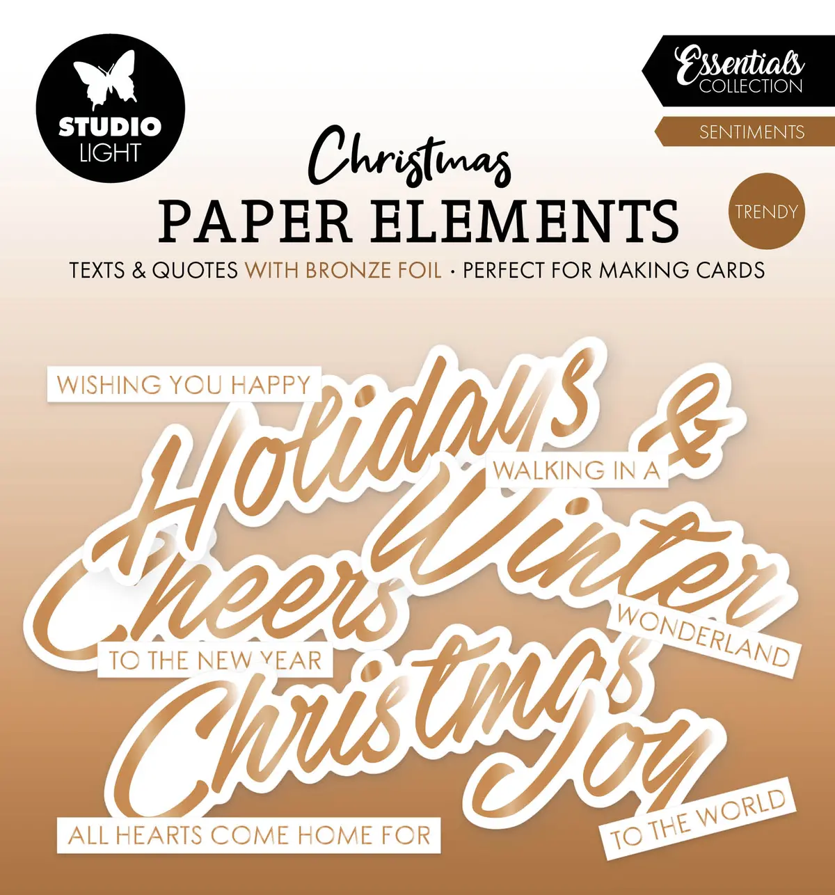 Sl Paper Elements Bronze Sentiments Trendy Essentials 40 Pieces 1