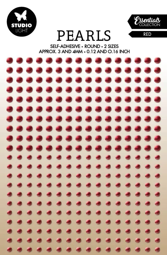 Sl Self-Adhesive Pearls Red Pearls Essentials105x160x4mm 336 Pc Nr.24 1