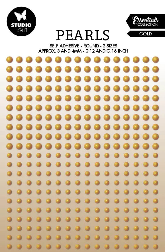 Sl Self-Adhesive Pearls Gold Pearls Essentials105x160x4mm 336 Pc Nr.25 1
