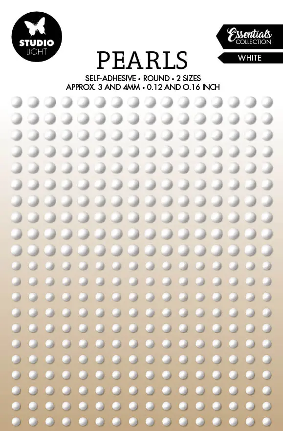 Sl Self-Adhesive Pearls White Pearls Essentials105x160x4mm 336 Pc Nr.27 1