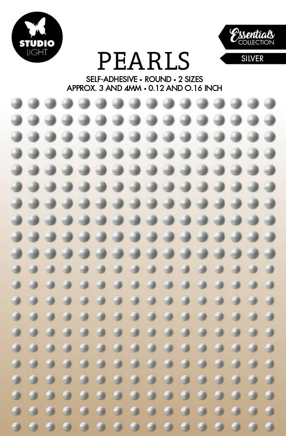 Sl Self-Adhesive Pearls Silver Pearls Essentials105x160x4mm 336 Pc Nr.28 1