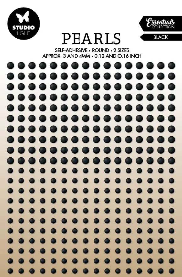Sl Self-Adhesive Pearls Black Pearls Essentials105x160x4mm 336 Pc Nr.30 1