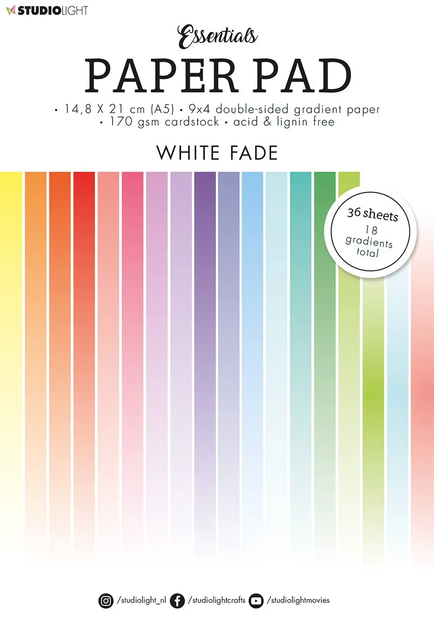 Sl Paper Pad Double Sided White Fade Gradients Essentials 148X210mm 36 Sh Nr.21 1