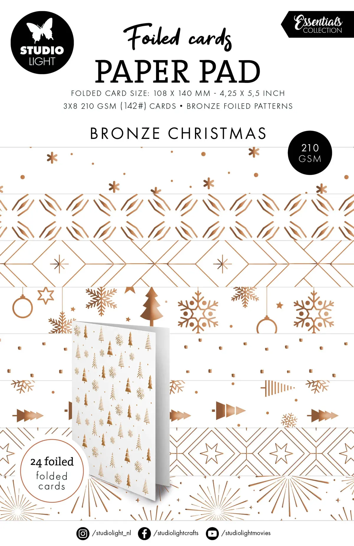 Sl Foiled Cards Bronze Patterns Essentials 24 Sheets 1