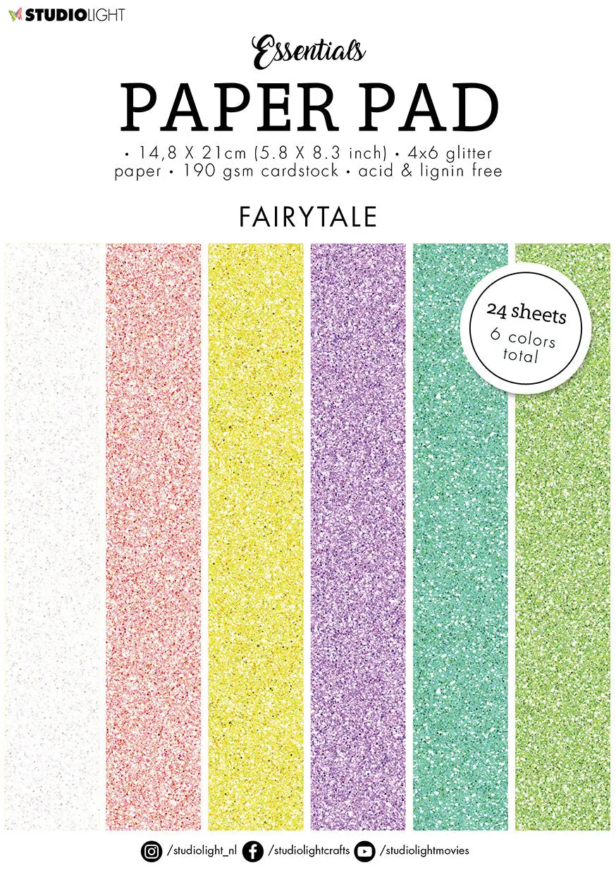 Sl Paper Pad Glitter Paper Fairytale Essentials 148X210x9mm 24 Sh Nr.49 1
