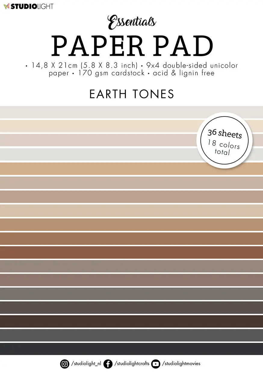 Sl Paper Pad Double Sided Unicolor Earth Tones Essentials 148X210x9mm 36 Sh Nr.51 1