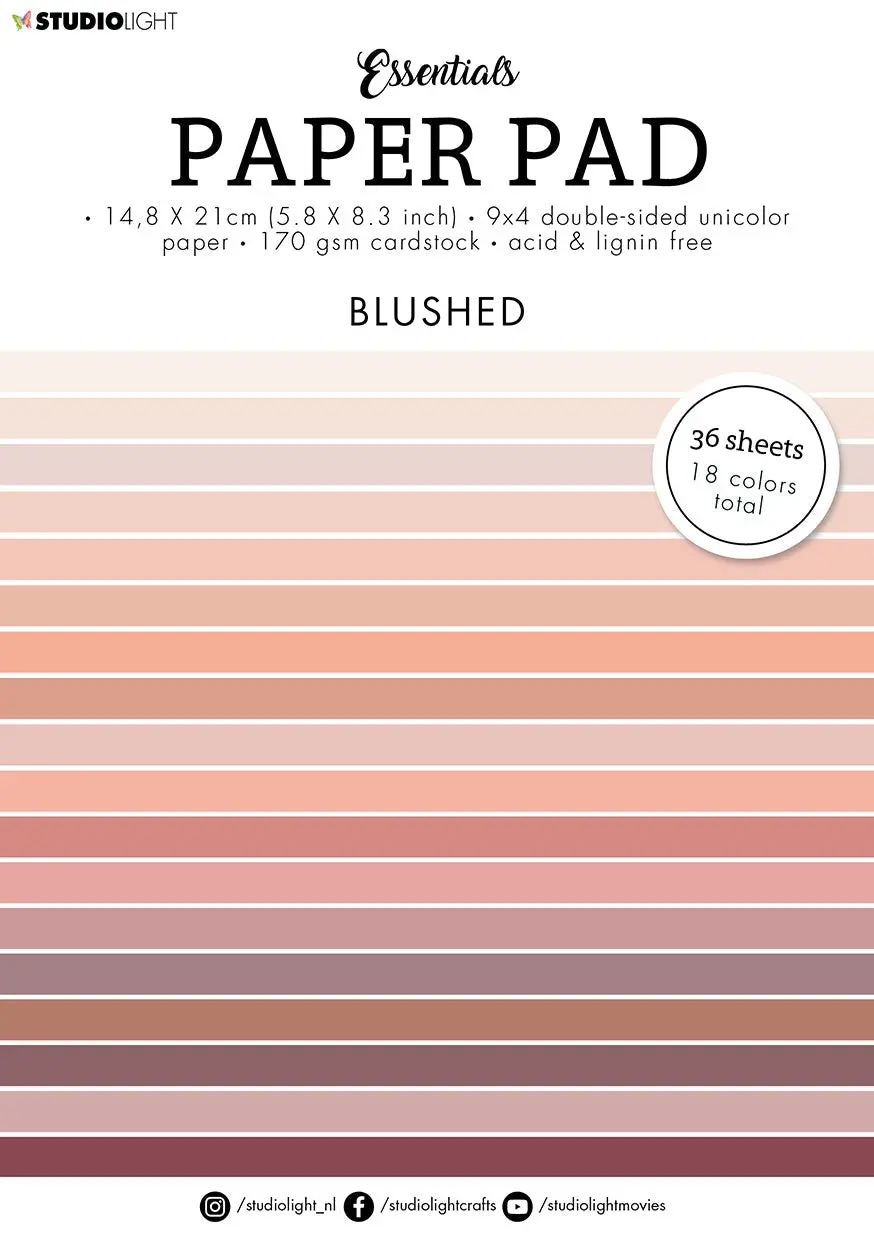 Sl Paper Pad Double Sided Unicolor Blushed Essentials 148X210x9mm 36 Sh Nr.52 1