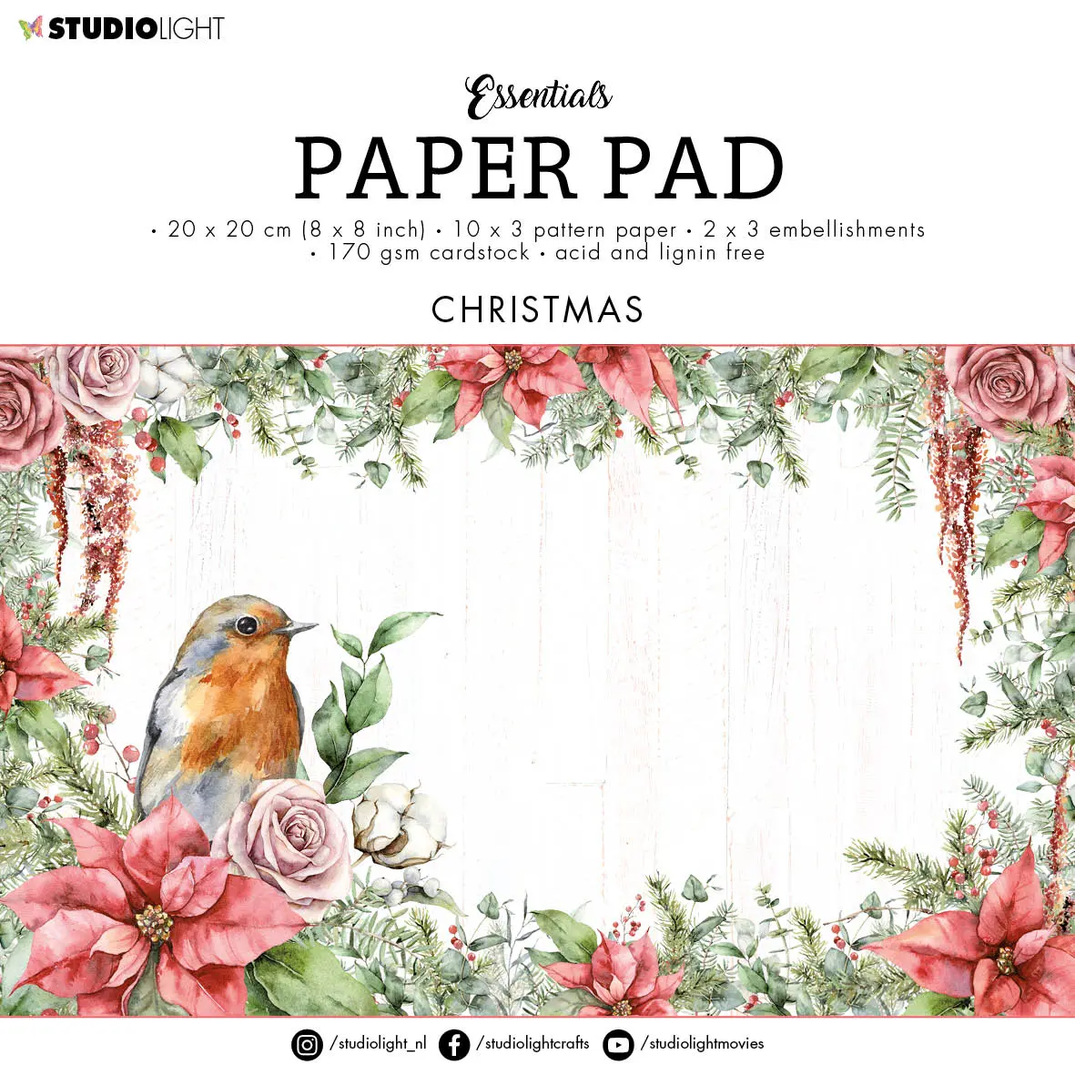 Sl Paper Pad Christmas Essentials 200X200x9mm 36 Sh Nr.74 1