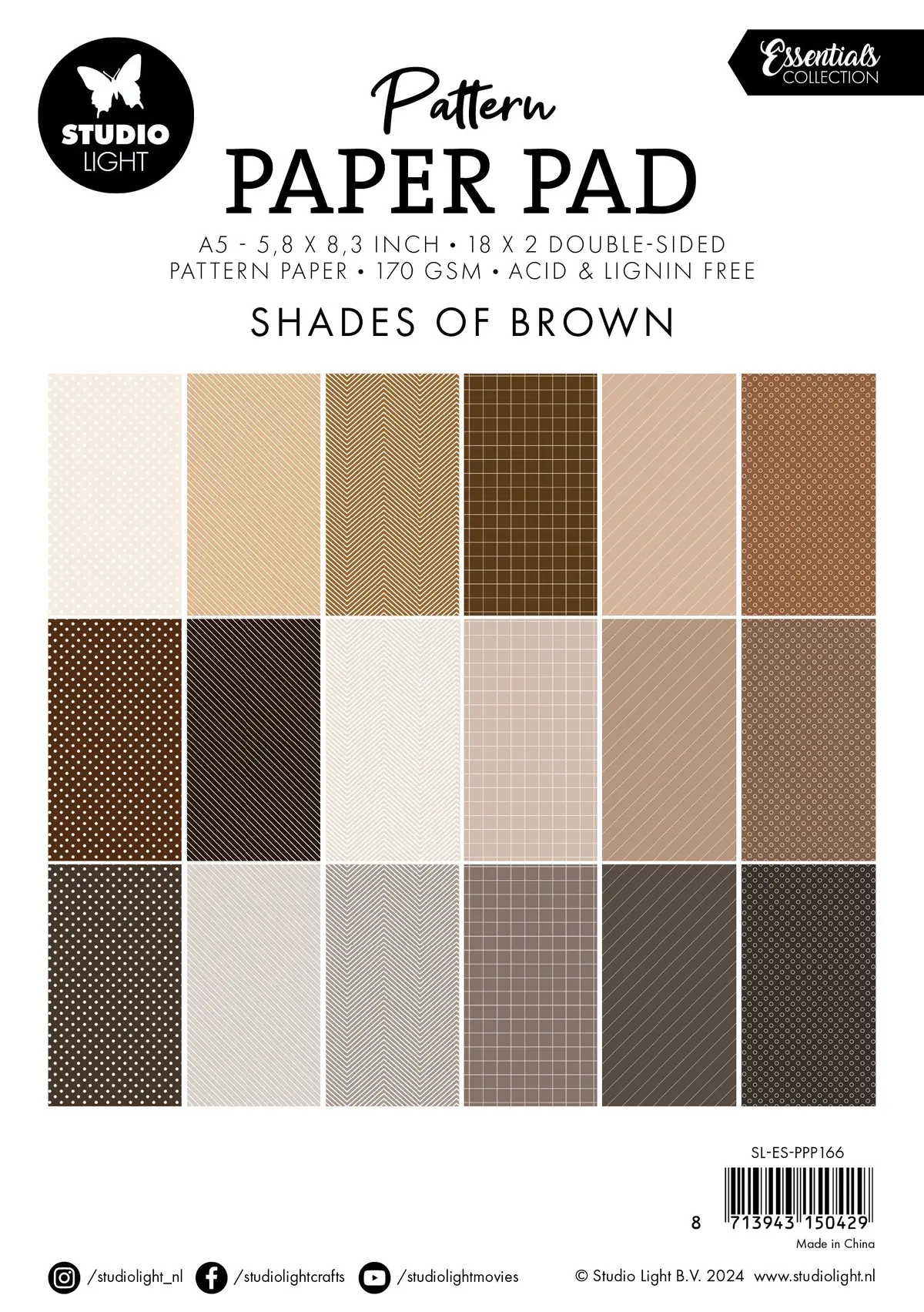 Sl Pattern Paper Pad Shades Of Brown Essentials 36 Sh 2