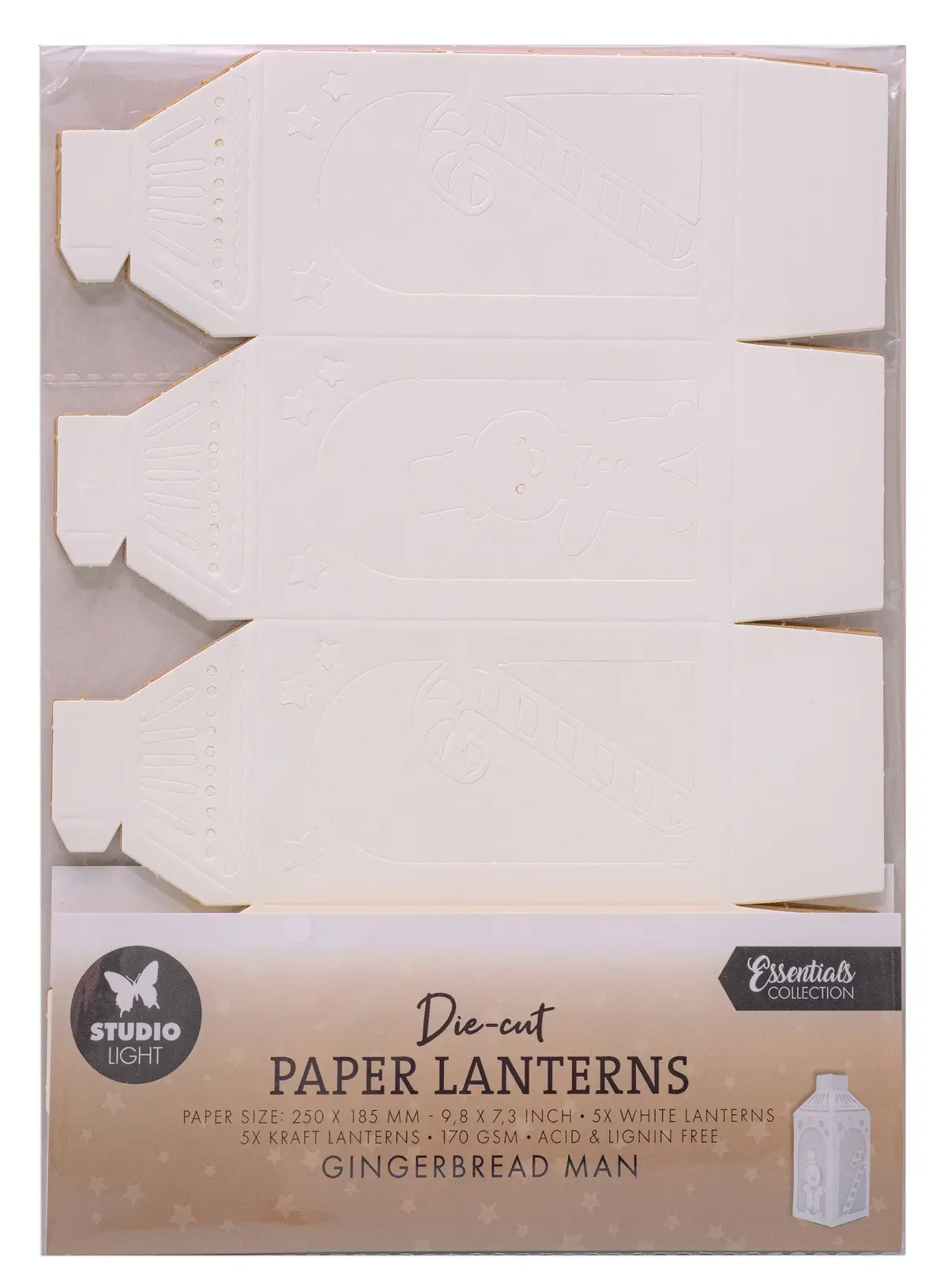 Sl Die-Cut Paper Lanterns Gingerbread Man Essentials 10 Sheets 1