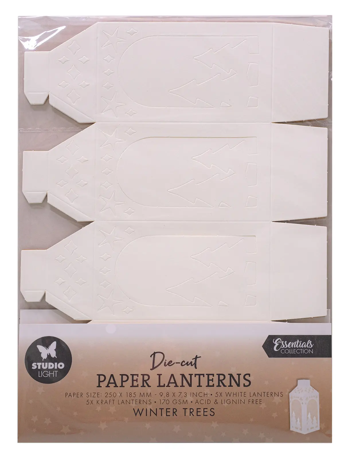 Sl Die-Cut Paper Lanterns Winter Trees Essentials 10 Sheets 1