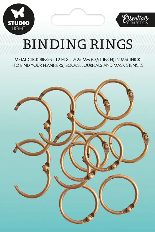 Sl Binding Click Rings Old Gold Essentials 23X23x3mm 12 Pc Nr.02 1