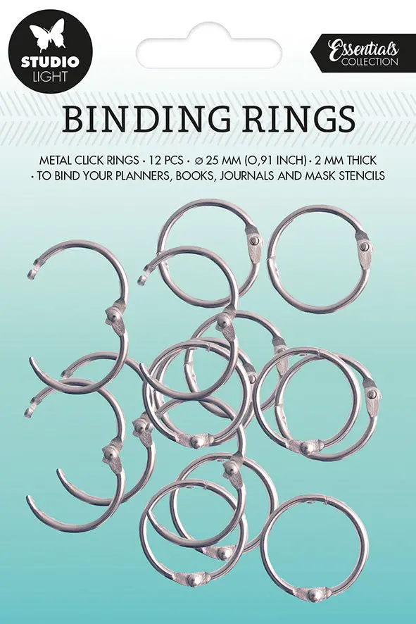 Sl Binding Click Rings Silver Essentials 23X23x3mm 12 Pc Nr.03 1