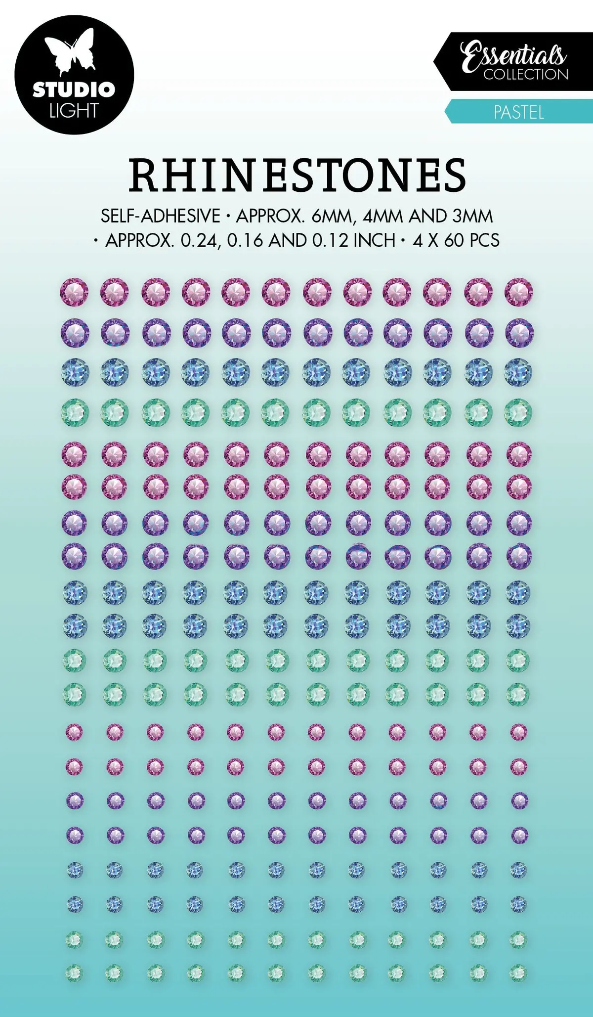 Sl Self-Adhesive Rhinestones Pastel Essentials 105X180x4mm 240 Pc Nr.04 1
