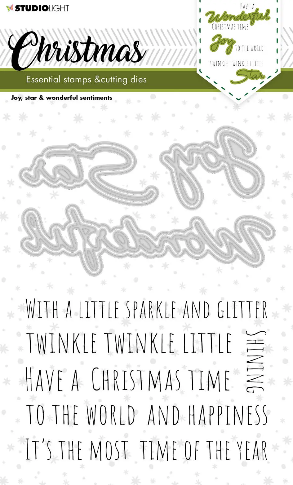 Sl Stamp & Cutting Die Christmas Wonderful Sentiments Essentials 138X178x3mm 12 Pc Nr.44 1