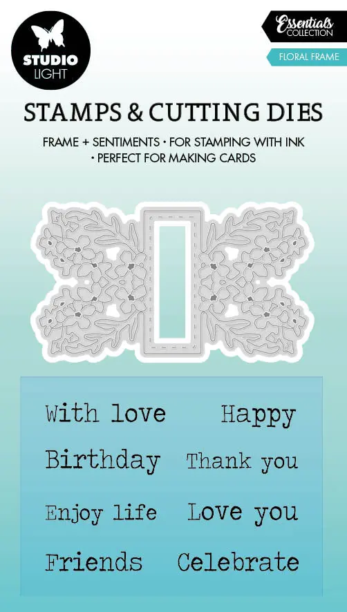 Sl Stamp & Cutting Die Floral Frame Essentials 65X90x3mm 9 Pc Nr.65 1
