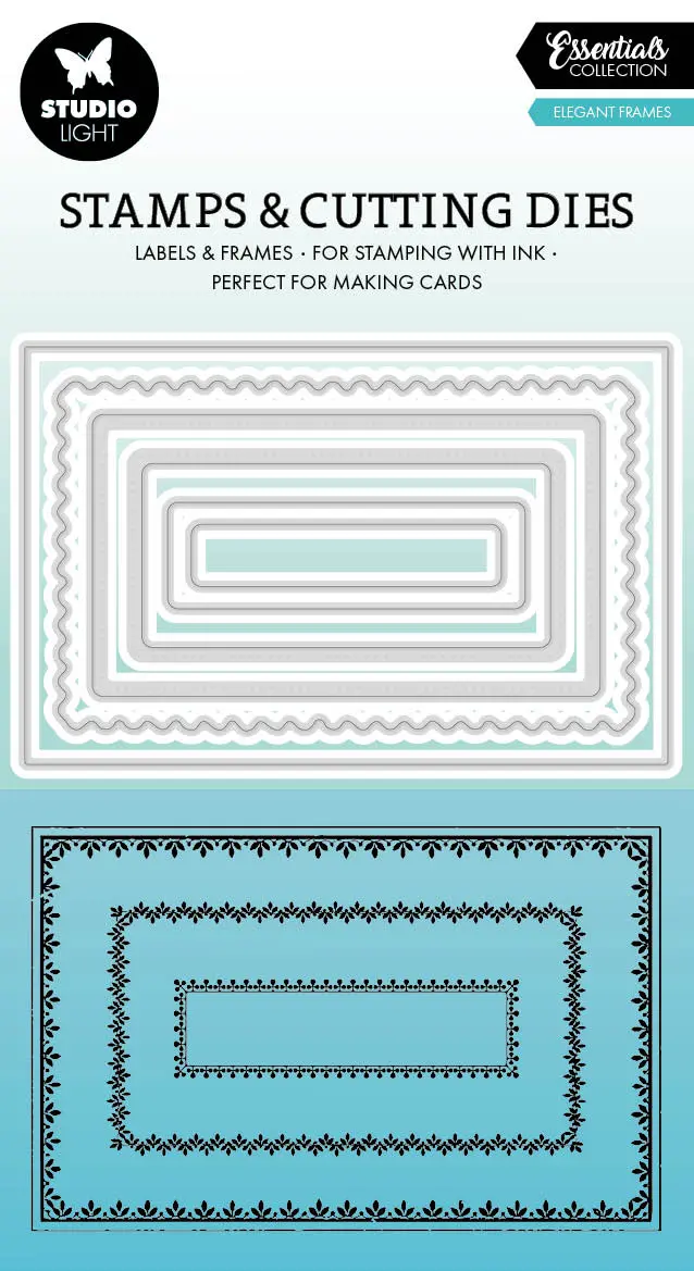 Sl Stamp & Cutting Dies Elegant Frames Essentials 100X138x3mm 9 Pc Nr.68 1