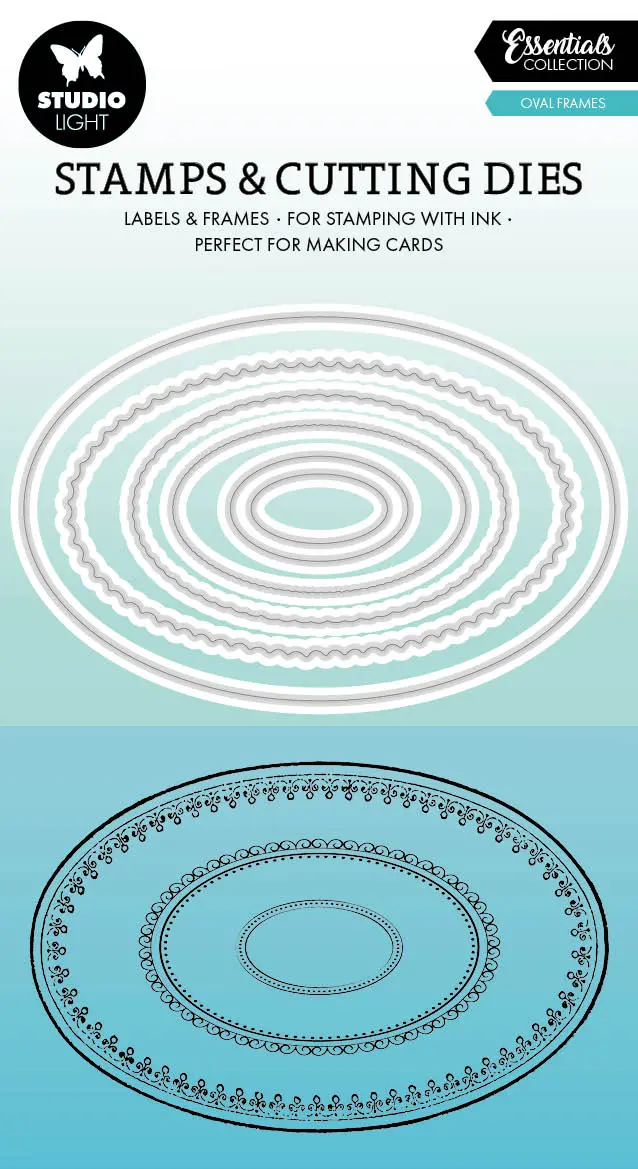Sl Stamp & Cutting Dies Oval Frames Essentials 100X138x3mm 9 Pc Nr.70 1