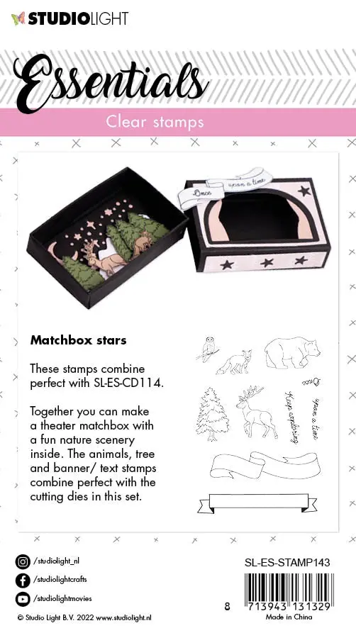 Sl Clear Stamp Matchbox Stars Essentials 74X100x4mm 1 Pc Nr.143 2