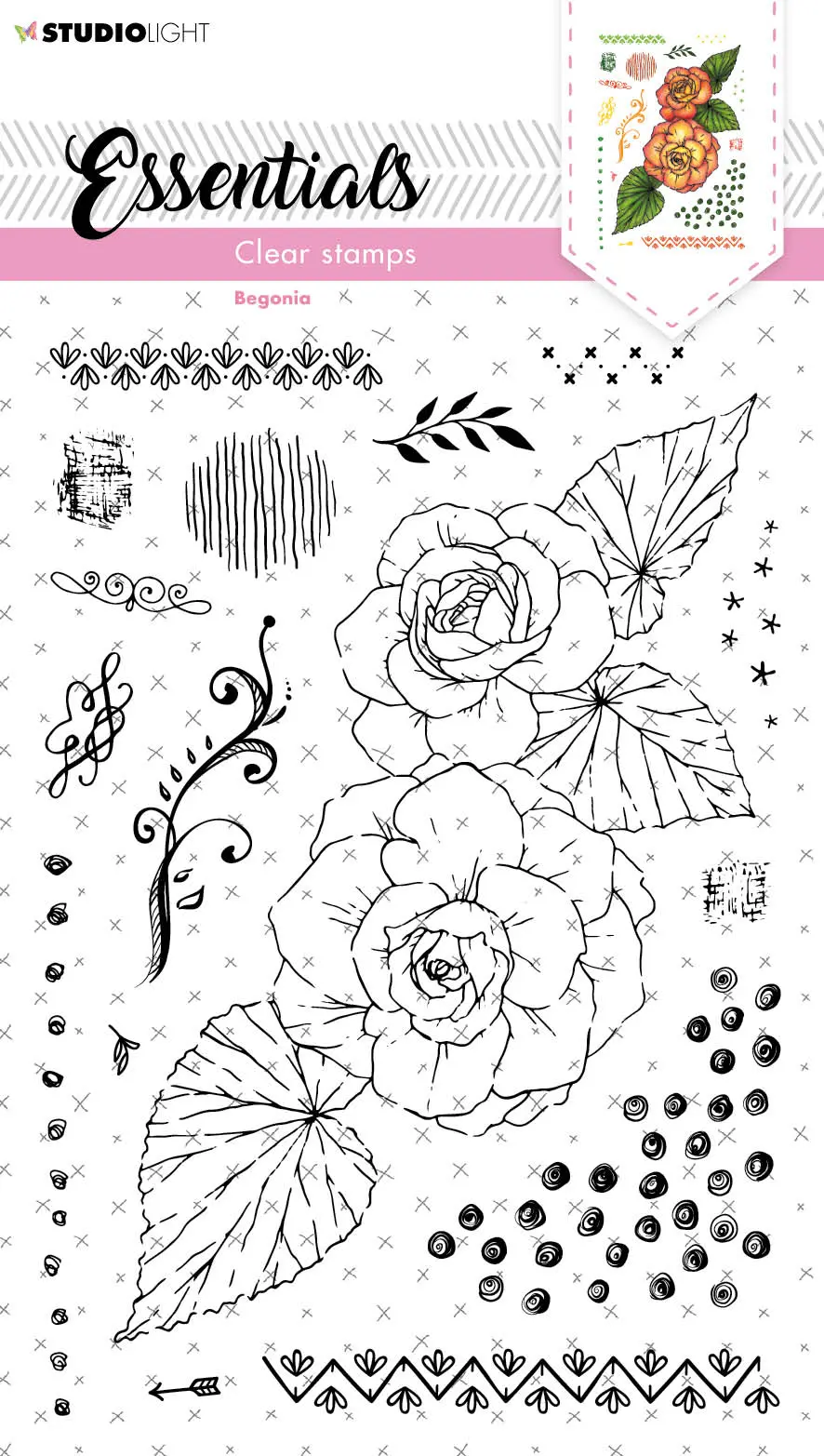 Sl Clear Stamp Begonia Essentials 148X210x3mm 16 Pc Nr.155 1