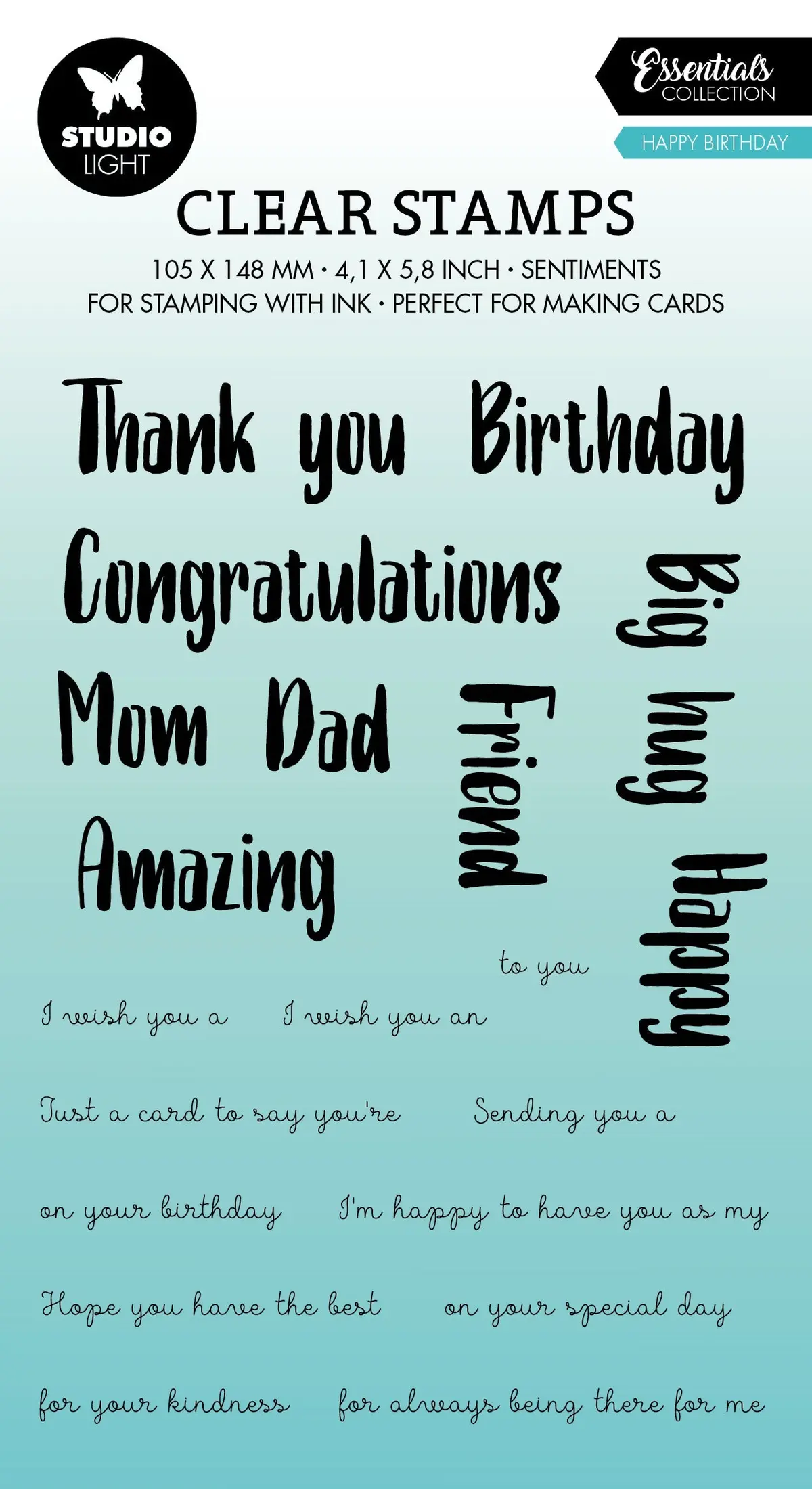 Sl Clear Stamps Happy Birthday Eng Essentials148x105x1mm 20 Pc Nr.305 1