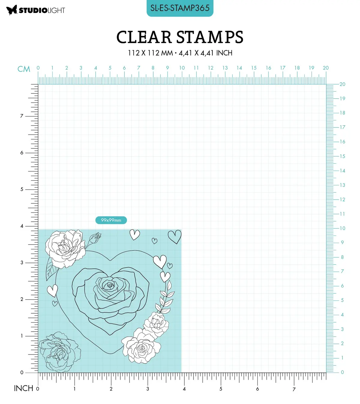 Sl Clear Stamp Heart Essentials 100X100x3mm 6 Pc Nr.365 2