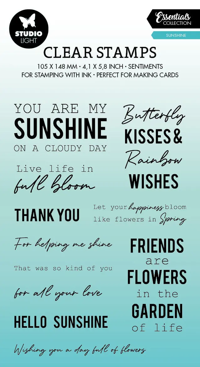 Sl Clear Stamp Sunshine Sentiments Essentials 93X136x3mm 11 Pc Nr.387 1