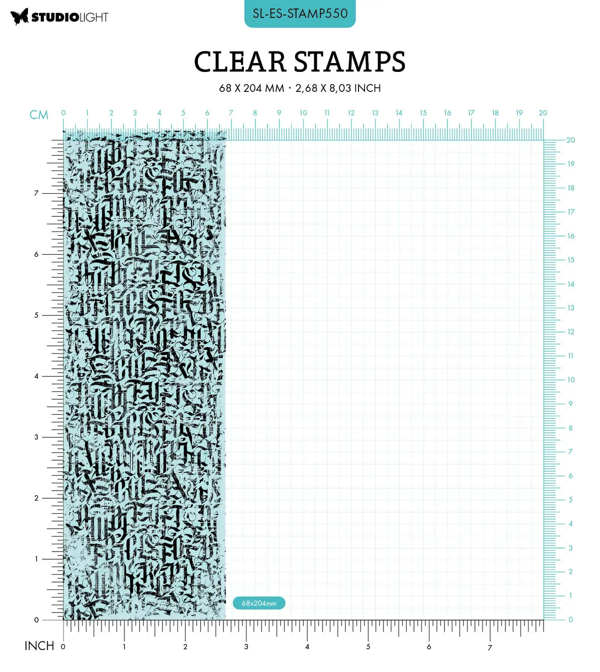 Sl Clear Stamp Gothic Script Essentials 68X204x3mm 1 Pc Nr.550 2