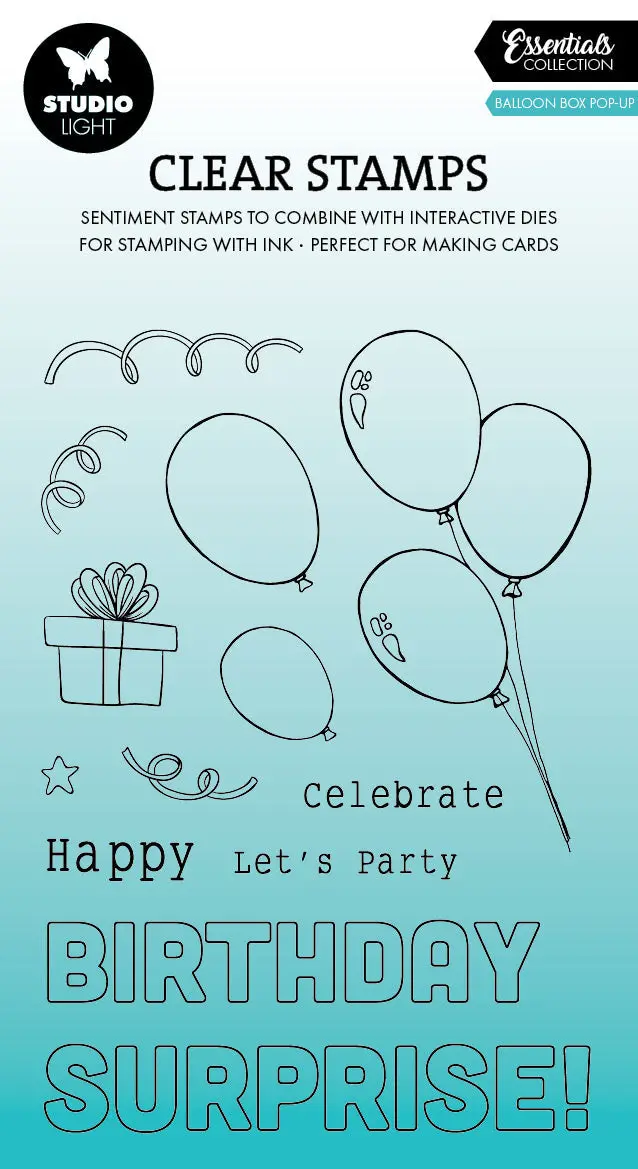 Sl Clear Stamps Balloon Box Pop-Up Essentials 13 Pc 1