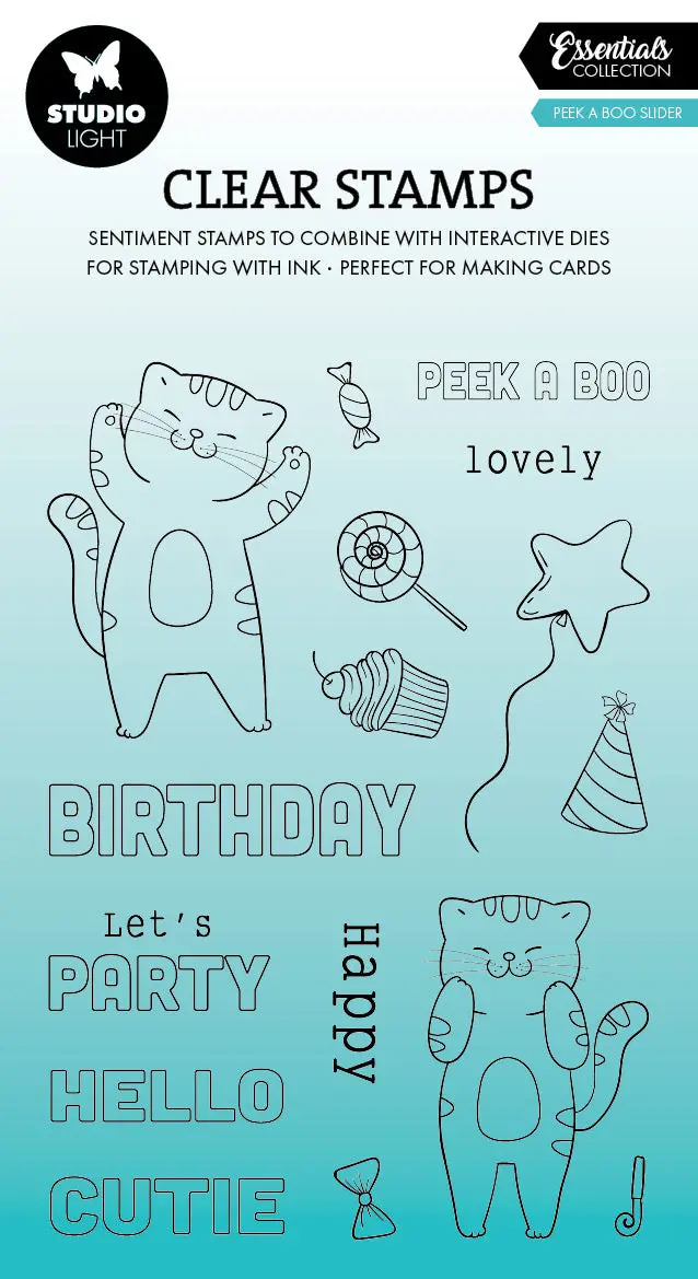 Sl Clear Stamps Peek A Boo Slider Essentials 16 Pc 1