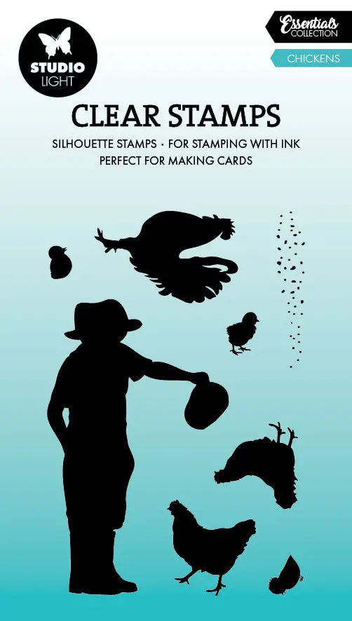 Sl Clear Stamp Chickens Essentials 8 Pieces 1