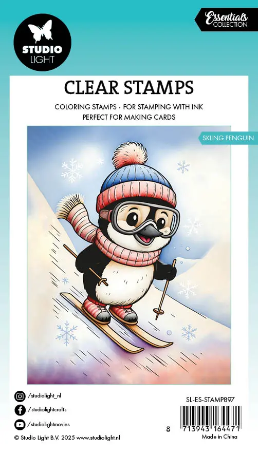 Sl Clear Stamp Skiing Penguin Essentials 74X105x1mm 1 Pieces 1