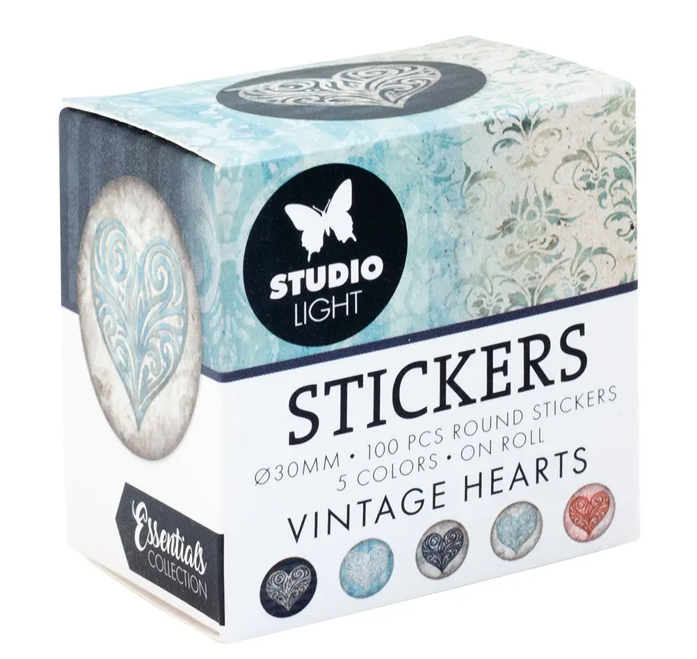 Sl Stickers Vintage Heart Essentials Ø30mm 100 Pc 1