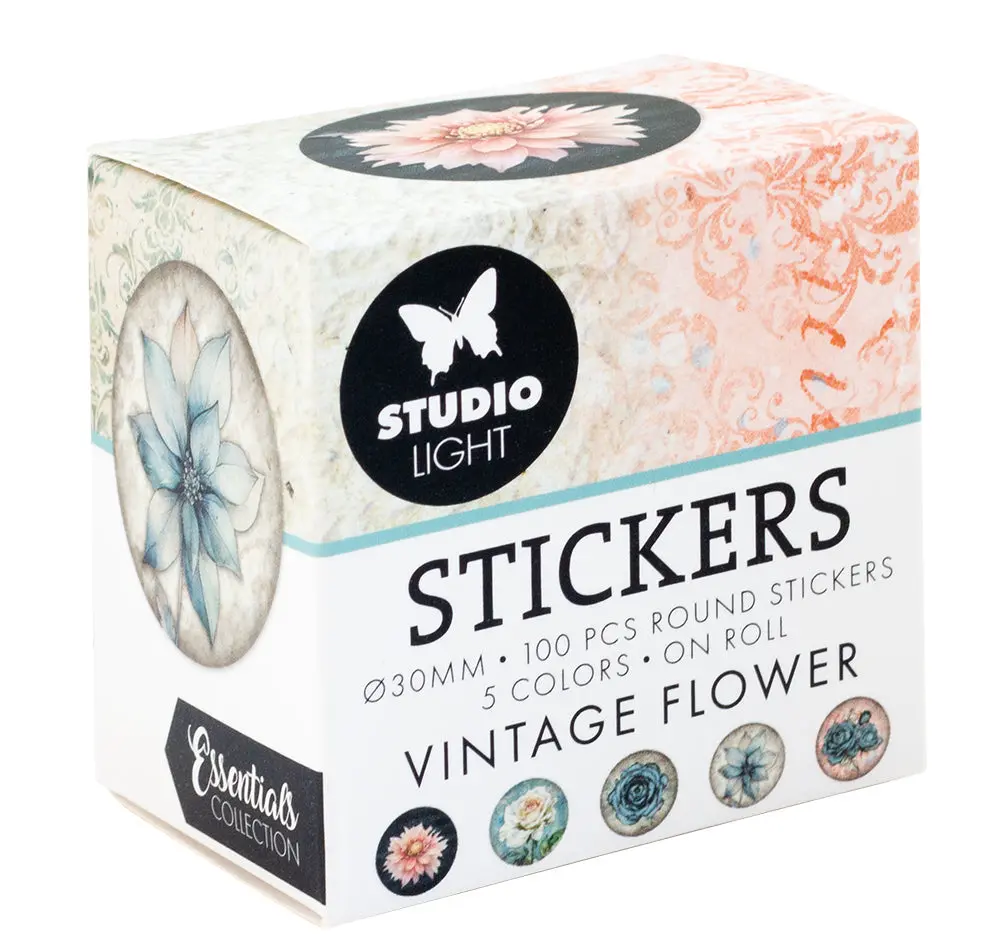 Sl Stickers Vintage Flower Essentials Ø30mm 100 Pc 1