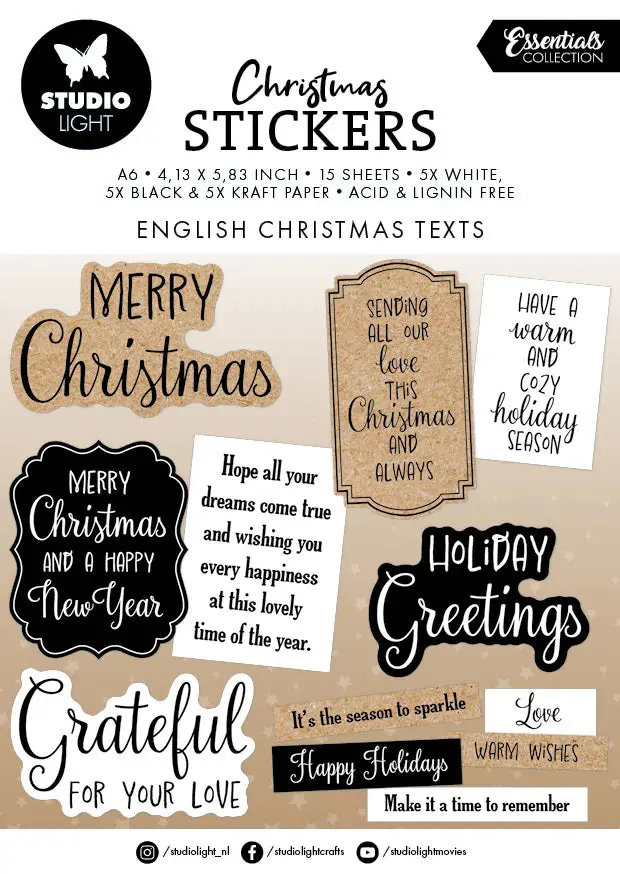 Sl Sticker Pad X-Mas Sentiments Essentials 15 Sheets 1