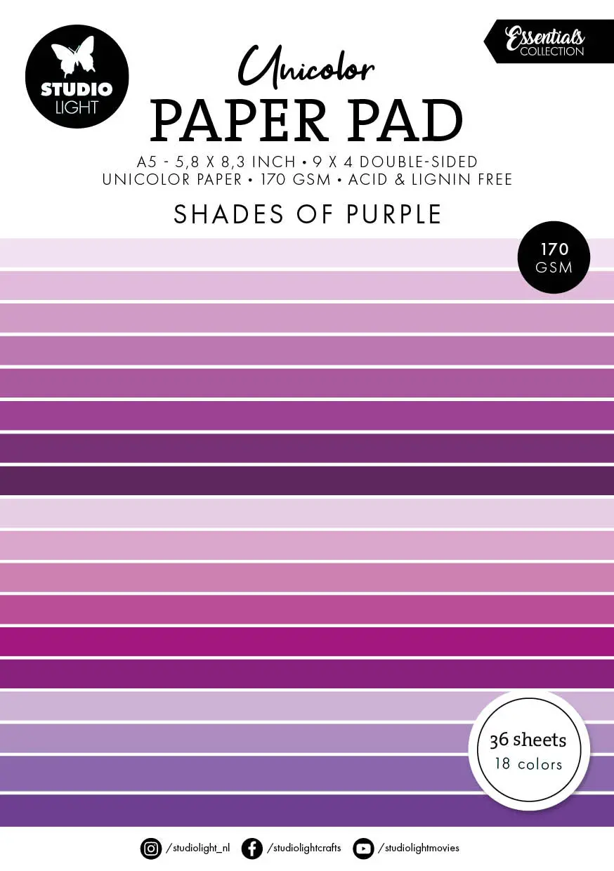 Sl Unicolor Paper Pad Shades Of Purple Essentials 36 Sh 1