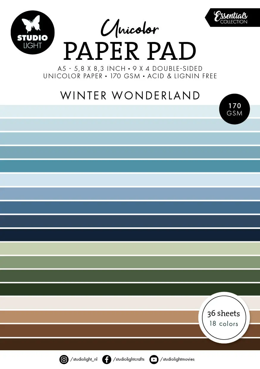 Sl Unicolor Paper Pad  Winter Wonderland Essentials 36 Sheets 1