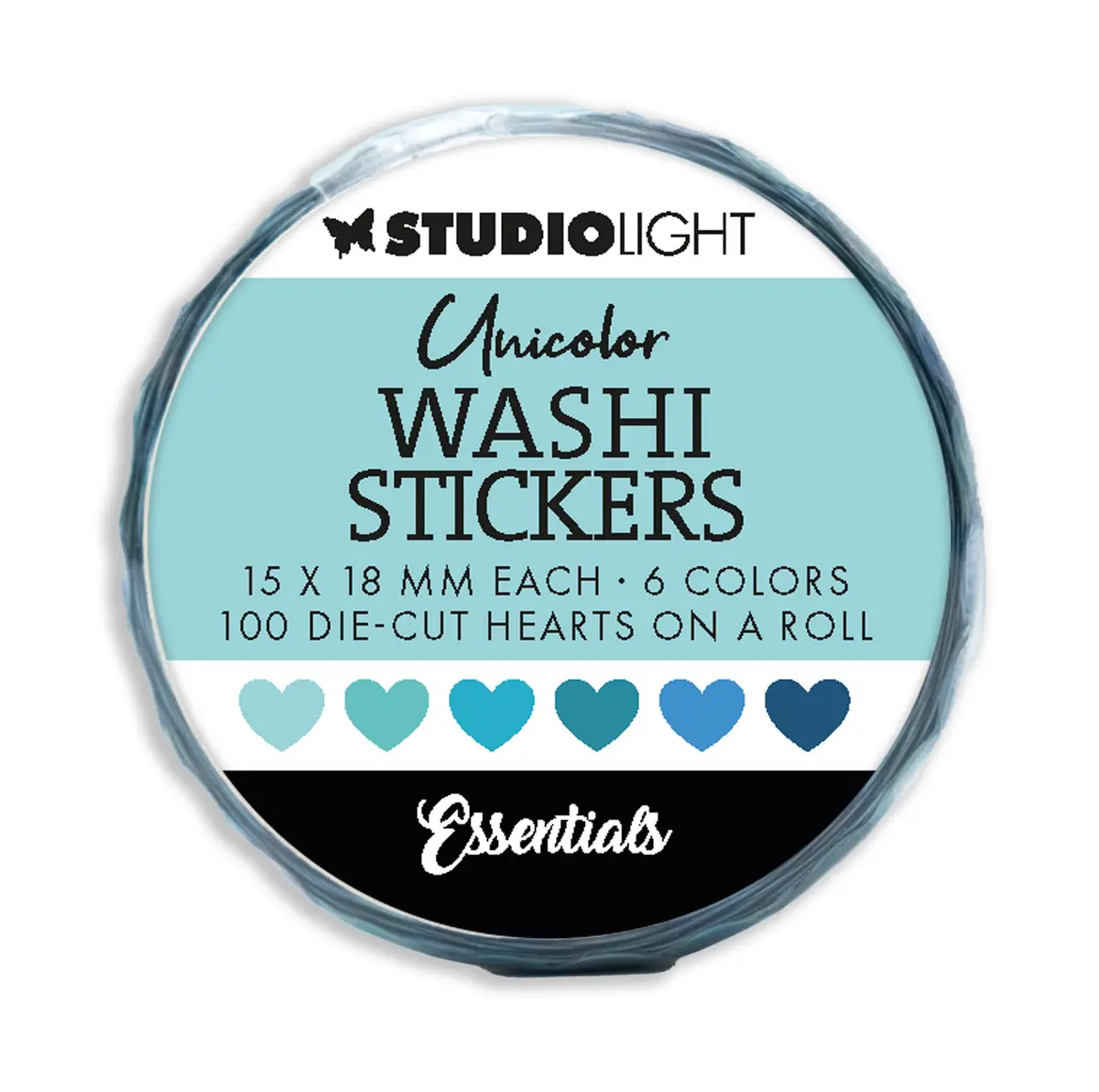Sl Washi Die-Cut Stickers Blues Essentials 1 Pc 1